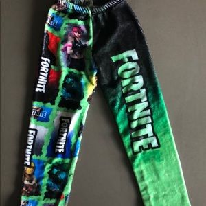Fortnite themed fuzzy pajama bottoms